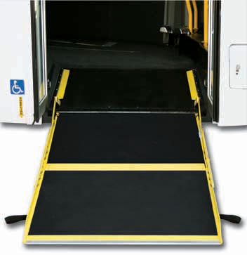 The BiFOLD wheelchair ramp's unique motion pattern makes it ideally suited to low floor transit bus applications.