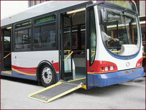 The FOLDover wheelchair ramp is the perfect accessibility solution for low floor transit buses.