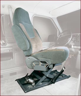 The Power Transfer Seat<sup>TM</sup> is a disablity accessory that allows easier access to the driver's seat.